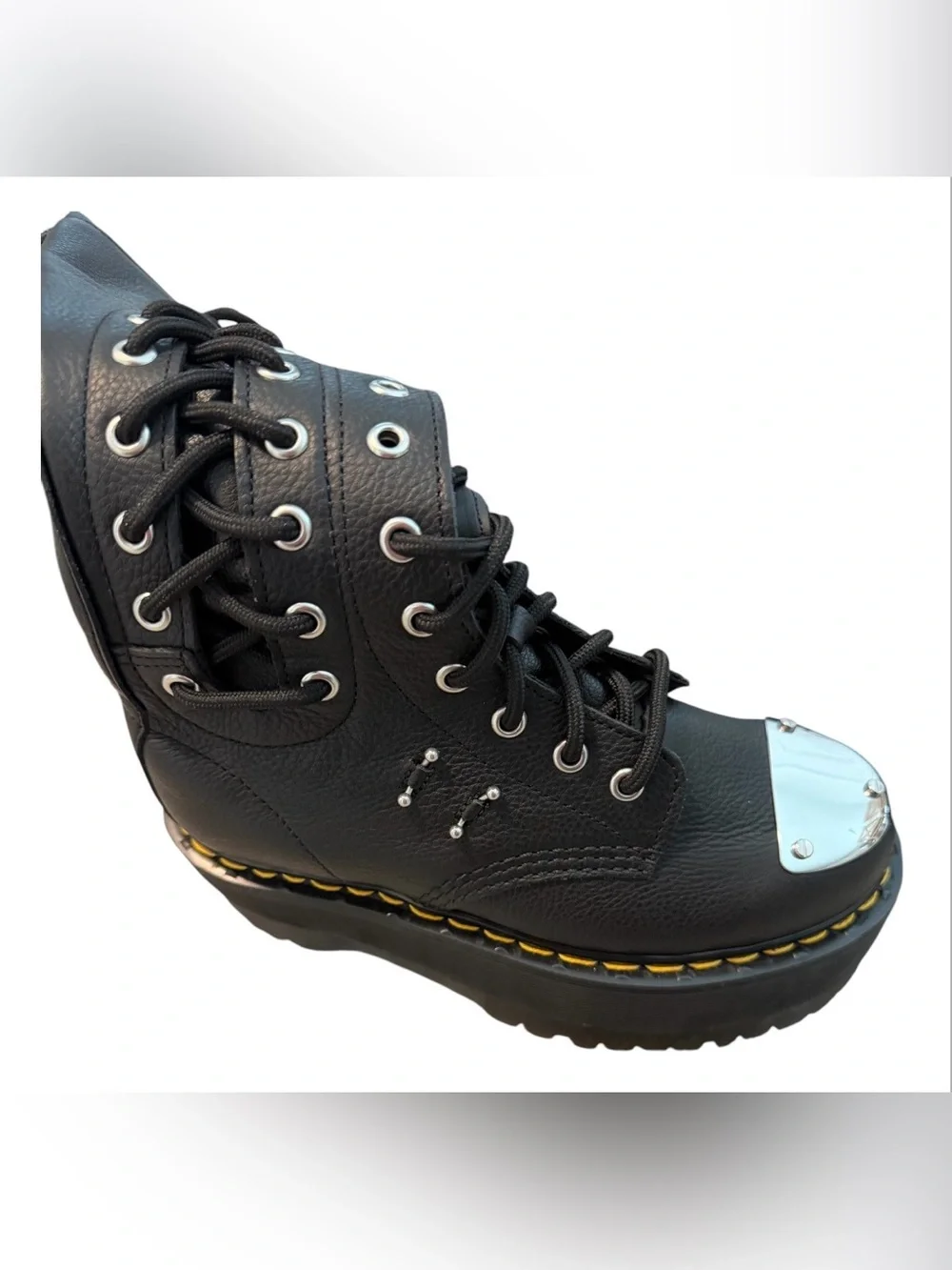 Dr. Martens 28-EYE EXTREME MAX VIRGINIA LEATHER KNEE HIGH BOOTS Size 5 NEW